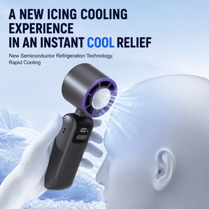 Handheld mini fan with semiconductor refrigeration technology ,  rapid cooling.