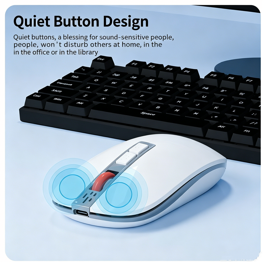 AI Smart Office Mouse with Voice Typing & Real-Time Translation – Wireless Bluetooth Mouse with AI Meeting Minutes, Voice Search & 100+ Language Support