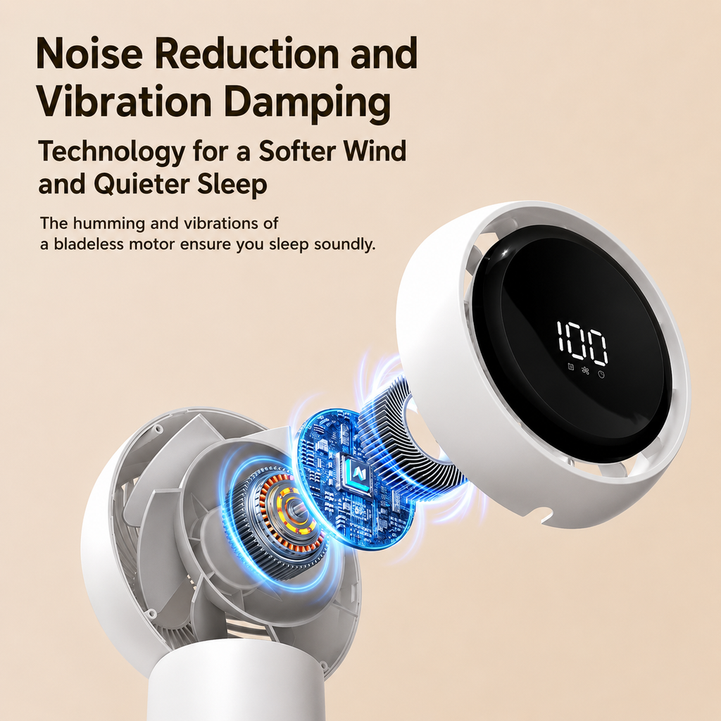 Portable Air Circulator Fan with 101 Speeds & Clip-On Base – Rechargeable Desk Fan with Remote Control, Timer & LED Display