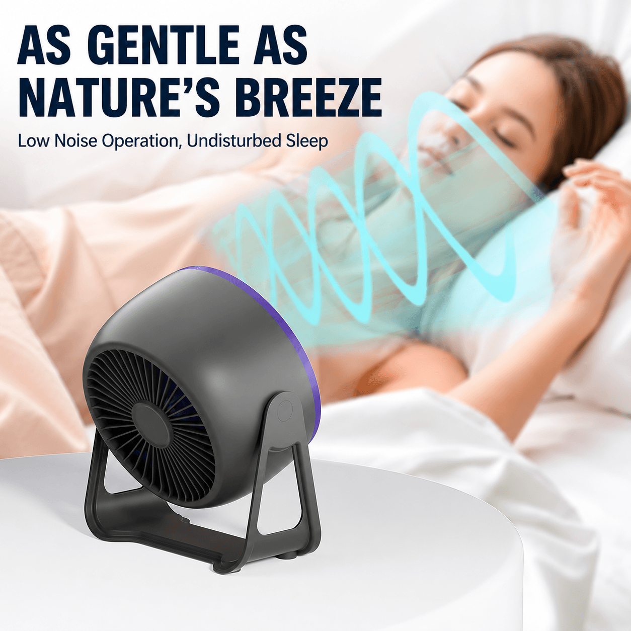 Portable turbo soft breeze fan with digital display, featuring 100-level strong wind, compact and wall-mount dual use.