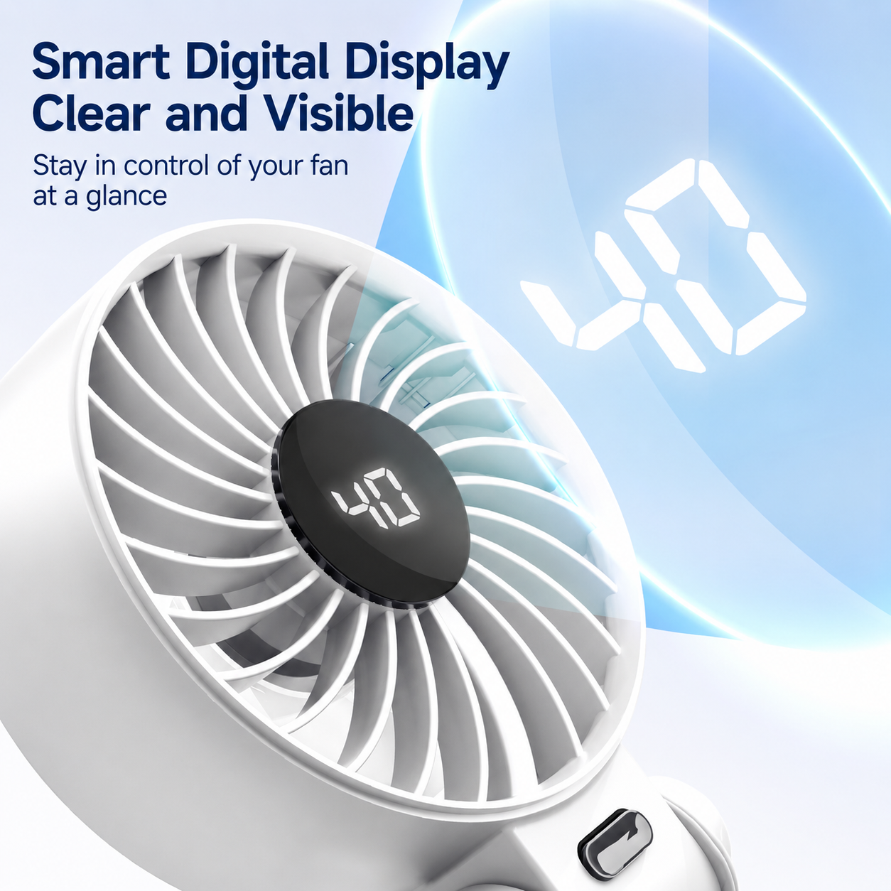 Foldable Handheld Fan with 100 Speeds & LED Display – Rechargeable Mini Fan, Handheld & Desktop 2-in-1, Ultra-Quiet Cooling for Summer Travel, Office & Baby Care
